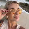 Nuevas Gafas de Sol Ovaladas Estilo Europeo Americano Protección Solar Protector Solar Unisex Gafas de Moda Lentes Fotocromáticas Estilo Old Money Metal