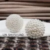 Botões de Pérola Bordados à Mão, Botões Decorativos de Lã com Pele Modernos, Pequenos Botões Perolados Perfumados