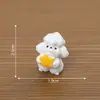 Paisaje en miniatura, bufanda navideña linda, figura de perro pequeño, muñeca adorable, accesorios de decoración DIY para casa de muñecas, adornos pequeños de escritorio