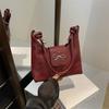Bolso Pequeño Rojo Textura de Alta Calidad para Mujer 2024 Nuevo Verano Combinable Bolso Cruzado Moda Hombro Axila Cubo