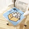 Cojín de Asiento de Seda Helada de Verano Cachorro Rayado Lindo Esterilla Refrigerante Antideslizante Cómodo Transpirable Cojín para Glúteos Silla de Oficina Giratoria Almohadilla Refrigerante