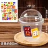 Taza Espesa para Boba de 360ml para Prosperidad y Riqueza, Fresa Mango Calibre 95 Taza con Forma de U para Cupcake con Tapa, Taza Gordita