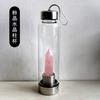 Botella de agua de cristal con forma hexagonal, de vidrio natural, rosa, morado y blanco, con alto contenido de boro, para té, venta al por mayor.