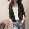 Ropa Suelta de Protección Solar Estilo Coreano, Camisa de Aire Acondicionado, Chaqueta Chal para Mujer de Manga Linterna para Primavera y Verano, Ropa de Playa, Cárdigan Tejido, Delgado