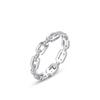 S925 Sterling Silver Ring Mulheres Europeias e Americanas Cross-border Chain-shaped Diamond Finger Ring elegante Internet Celebrity Ins Ring Joias de prata