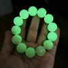 Pulseira que Brilha no Escuro, Pulseira Luminosa, Pulseira de Contas de Pedra Buddha Antifluorescente, Pulseira da Sorte Pérola da Noite, Contas Estilo Vintage, Promoção para Live Streaming