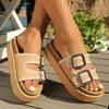 Pantuflas Super Populares de Moda, Pantuflas Casuales Versátiles, Hermosas Sandalias de Pedrería de Suela Gruesa para Mujer 2025 Nuevo Estilo de Verano y Otoño