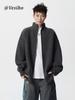 Suéter cárdigan retro con cuello alto para hombre, Otoño Marca de moda americana Cremallera Tejido Estilo High Street Versátil Chaqueta casual