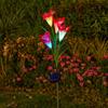 Luminária de Chão Flor de Lírio Solar Iluminação Externa Lanterna de Atmosfera Pátio Varanda Jardim Gramado Lâmpada Decorativa