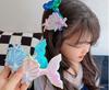 Horquilla de sirena para niños, tocado de princesa, linda diadema de concha de estrella de mar para bebé, hebilla para la cabeza, horquilla de cola de pez brillante