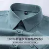 Camisa de Manga Larga de Algodón 100% Cepillado de Lujo para Hombre, Estilo Casual Grueso de Papá, Cuadros, Algodón Puro, Tallas Grandes
