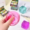 Juguete transparente de malta en forma de cubito de hielo, squishy, rebote lento, juguete pequeño creativo para aliviar el estrés