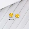 Aretes de Oro Arena Joyería Tienda de Oro Mismo Estilo Flor de Lirio de Doble Capa 3D para Mujer Nicho Sentido de Alta Gama Pendientes Florales Regalo para Mejor Amiga