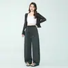 Pantalones de maternidad para otoño e invierno, cintura alta con cordón, soporte para el vientre, pantalones de pierna ancha a rayas, suaves y con caída, adelgazantes y favorecedores, adecuados para usar con ropa exterior