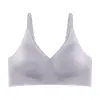 Sujetador de satén sin costuras para mujer, cómodo, con soporte push-up, almohadillas suaves, anti-caída y ajuste lateral del pecho