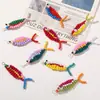 Pescado Colorido Tejido Divertido de Dibujos Animados Colgante Pendientes Dopamina DIY Pendientes Colgante para Bolsos Llavero Accesorios