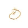 Anillo de Flor de Mariposa de Color Transfronterizo Galvanizado Simple Moda Versátil Estilo Coreano Lujo Ligero Ajustable Anillo para Viaje Diario para Mujeres
