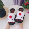 Paquete de materiales para zapatillas tejidas a mano de Papá Noel, DIY, hilo de lana grueso, tira de hielo para ganchillo casero, producto terminado para novia