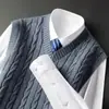 Colete Pesado Masculino TK com Decote em V Jacquard Texturizado Malha Sem Mangas Comércio Exterior Retro Tamanho Plus Casual