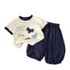 Conjunto de Verano de Manga Corta para Niños 2026, Holgado y Transpirable, Dibujo Animado de Pony Estilo Coreano, Estampado de Moda Tendencia, Conjunto Versátil