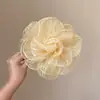 Pinza de Garra Romántica Súper Hada Flor de Rosa para Mujeres Pinza Tiburón Flor de Malla 3D Hace que la Cara Parezca Más Pequeña Pinza para el Cabello Estilo Dulce Festivo