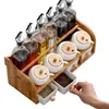 Juego de Tarros Cerámicos para Condimentos de Cocina, Caja de Especias para el Hogar, Juego Combinado de Botellas de Aceite de Vidrio, Aceite, Sal, Vinagre, Sal de Chile