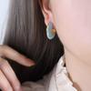 Pendientes de titanio chapados en oro de diseño simple y personalidad geométrica con forma de gota de aceite, de alta gama europea y americana, de nicho, a la moda, combinan con todo, joyería para mujer