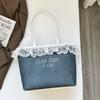 Bolsa Tote Nova de Nicho Bolsa de Mão Design de Grande Capacidade Casual Transfronteiriça Renda Fresca 2025 Bolsa de Ombro Bolsa
