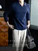 Estilo Old Money~Camisa polo de manga larga de algodón cómoda y agradable para la piel para hombre con un cuello en V casual, perfecta para primavera y otoño, una prenda versátil para el día a día