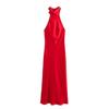 Comércio Exterior Novo Vestido Elegante Francês Frente Única Feminino Estilo Europeu e Americano High-End Sem Costas Outono