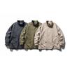 Jaqueta masculina de moda americana Beijie 2024 primavera nova jaqueta workwear lavada masculina jaqueta retrô bordada com gola alta