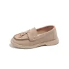 Zapatos de Cuero Versátiles Estilo Retro Casual con Borlas para Niñas Verano 2025 Nuevos Zapatos de Suela Suave Mocasines sin Cordones para Niños