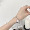 Ins Plata Sólida s925 Cadena Gruesa Cuentas Redondas Frijoles Pulsera Simple Redonda Marca Sueño Hecho Realidad para Hombres y Mujeres