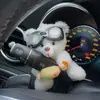 Urso de pelúcia criativo boneco de desenho animado decoração de limpador de para-brisa de carro pisca-alerta do carro enfeites de carro