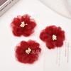 Flores de Gaze de Neve Estilo Coreano Multicor Semi-Acabadas Materiais para Acessórios de Cabelo DIY Feitos à Mão Acessórios para Roupas Sapatos e Meias Infantis Flores Artificiais