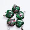 Colgante de corazón de amatista con piedra natural de 15 mm, ideal para hacer collares, pendientes y joyas de corazón.