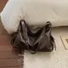 Bolso tote retro minimalista elegante nuevo 2026, bolso de hombro de gran capacidad para el trabajo y los desplazamientos, bolso casual estilo coreano para llevar debajo del brazo