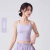 Ropa de Yoga para Mujer Espalda Cruzada Correas Bonitas con Almohadillas en el Pecho Camiseta sin Mangas Bloques de Color Cruzado Colores Contrastantes Fruncido Alta Elasticidad Recuperación Secado Rápido Transpirable