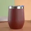 Taza de cáscara de huevo rociada con plástico transfronteriza de acero inoxidable 304 copa de vino tinto simple taza de agua aislante taza de huevo con forma de barriga en U venta al por mayor