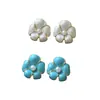 Pendientes de Flor de Esmalte Tridimensional Versátiles de Estilo de Moda Europeo y Americano con un Toque de Lujo Ligero y Gama Alta, Pendientes con Aguja de Plata 925 para Mujer