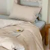 Funda de almohada de una sola pieza de algodón puro con lazo a rayas estilo Ins, funda de almohada fresca y simple 48*74 cm, fabricante mayorista estilo coreano