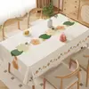 Toalha de mesa fresca e simples, à prova d'água e à prova de óleo, toalha de mesa de jantar sem lavagem, novo estilo pastoral, capa de tecido atmosférica retangular para mesa de centro