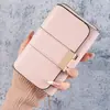 Cartera Popular de Lujo Ligero Transfronteriza para Mujer, Corta, de Moda, Gran Capacidad, Hebilla de Cremallera, Billetera para Estudiante, Color Sólido, Billetera para Monedas