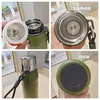 Caneca isolada de aço inoxidável elegante com filtro, grande capacidade, portátil para uso ao ar livre, copo de água para presente com isolamento a vácuo, suporta personalização