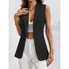 Cardigan de Color Sólido con Botón Único, Chaqueta sin Mangas de Cuello Redondo para Mujer, Nueva Colección Europea y Americana Transfronteriza Amazon Primavera y Otoño 2024