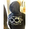 Sudadera con Capucha Pesada de Longitud Media Estilo Perezoso Nuevo Ciber Celebridad Suéter con Capucha Estampado para Mujer Harajuku Delgado