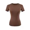 Camiseta esportiva slim fit de manga curta elástica estilo americano para mulheres, novo modelo de verão 2026, top hot girl justo que afina a cintura