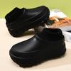 Zapatos de Algodón Impermeables con Suela Gruesa y Forro de Felpa para Mujer, Zapatos Engrosados que Aumentan la Altura para Otoño e Invierno, Calzado de Exterior, Pantuflas de Algodón Antideslizantes con Relleno de Algodón de Cobertura Total