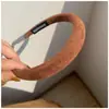 Novidade Outono e Inverno Argola de Cabelo de Camurça Feminina Cor Sólida Fina Faixa de Cabeça Retrô Esponja Topo Craniano Alto Carimbo de Cabelo Franja Quebrada Acessório de Cabeça