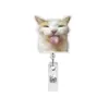 Serie de Paquetes de Expresiones Divertidas y Graciosas de Gato Acrílico Hebilla de Fácil Extracción Portatarjetas de Identificación de Doctor Enfermera Retráctil